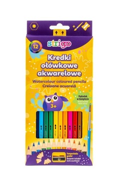 Kredki ołówkowe akwarelowe 12 kolorów + pędzelek