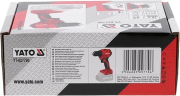 АККУМУЛЯТОРНАЯ ДРЕЛЬ-ДРЕЛЬ YATO БЕСЩЕТОЧНАЯ ОТВЕРТКА С LED-СВЕТОДИОДОМ, 18 В, 45 Нм, КОРПУС