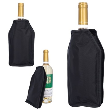 Pokrowiec chłodzący na butelkę wina czarny 15x22,5 cm etui cooler torba