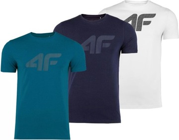 KOSZULKA MĘSKA 4F T-SHIRT BAWEŁNIANY NA CO DZIEŃ ZESTAW 3 PAK r.L