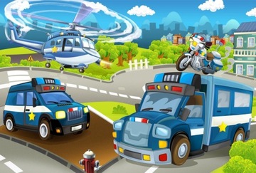 Tapeta dla chłopca policja, autka 368x248
