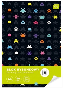 BLOK RYSUNKOWY BIAŁY A4/50 KARTEK 90G GAME OVER