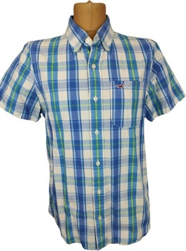 HOLLISTER Casualowa KOSZULA w Kratkę Krótki rękaw XL