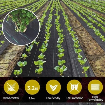 AGROWŁÓKNINA na CHWASTY 1,1x50m UV3% 90G MOCNA WYTRZYMAŁA AGROTKANINA MATA