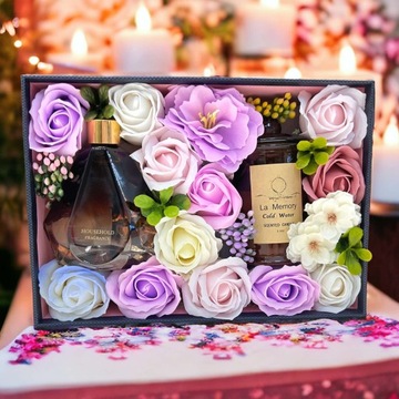 Flowerbox SET Мыло Цветы Розы Цветочная коробка подарочная