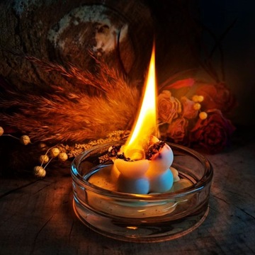 Соевая свеча благодаря причастию оранжевая