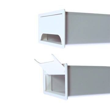 Водопропускная труба для плоского лотка 110х55/ Торец с заслонкой, белый