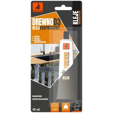 Klej Do Drewna D3 Dragon 40 ml WIKOLOWY Ekspresowy