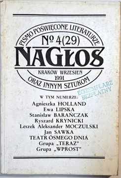 NAGŁOS 4 1991 PISMO POŚWIĘCONE LITERATURZE