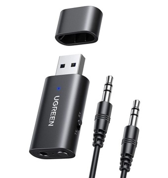 UGREEN NADAJNIK ODBIORNIK BLUETOOTH 5.1 ADAPTER AUX ZŁĄCZE MINI JACK 3,5mm