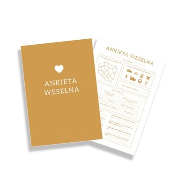 ANKIETY weselne kreatywna księga gości 10szt