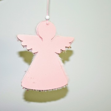РОЖДЕСТВЕНСКАЯ ЕЛКА ОРНАМЕНТ РОЗОВЫЙ АНГЕЛ 23СМ ПОДАРОЧНЫЙ ОРНАМЕНТ