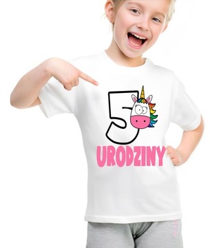 T-shirt Koszulka urodzinowa 5 Urodziny Jednorożec