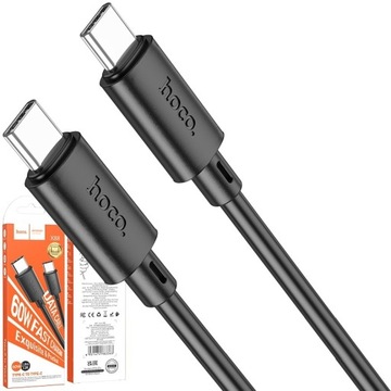MOCNY SZYBKI KABEL USB TYP TYPU C USB-C TYPE-C PD do TYP TYPU C 3A 60W 1M