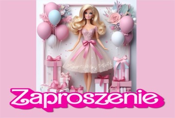 Zaproszenie Na Urodziny Barbie 150mm x 100mm 1szt + koperta