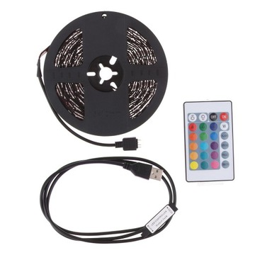 Набор разноцветных светодиодных лент длиной 5 м с 24-клавишным пультом дистанционного управления для дома