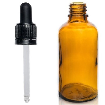 Butelka szklana brązowa 50ml z zakraplaczem