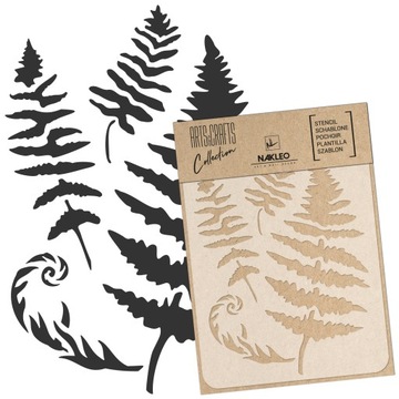 Szablon DIY SCRAPBOOKING DECOUPAGE Wielorazowy 15x21cm A5 LIŚCIE PAPROCI