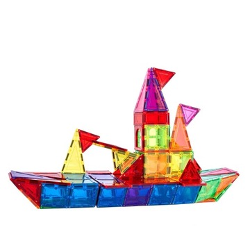 DUŻE KLOCKI MAGNETYCZNE KAFELKI zestaw XXL 70 el Rainbow Magnetic tiles