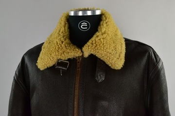 Type B-3 Bomber Flyer's UK Shearling Kożuch Męski Pilotka Real Sheepskin