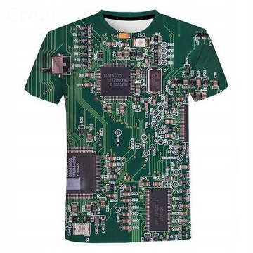 KOSZULKA T-SHIRT UKŁAD SCALONY ELEKTRONIKA 3D CHIP