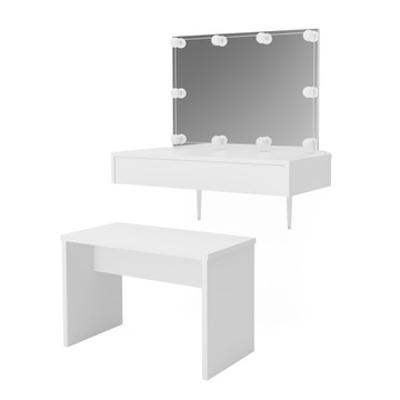 TOALETKA WISZĄCA Z LED I ŁAWKĄ BIEL VICCO ALESSIA