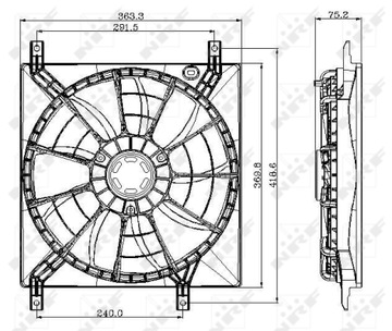 NRF VENTILÁTOR CHLADIČŮ FIAT SEDICI 06-