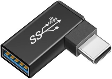 ADAPTER PRZEJŚCIÓWKA KĄTOWA BOCZNA OTG USB C do USB A TYP C host 100W 5A