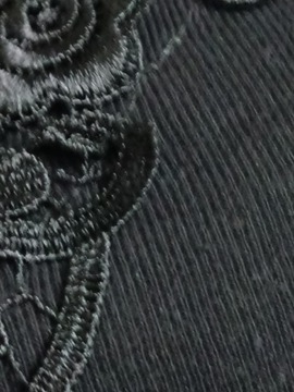 OSCAR czarny top koronkowy bluzka bokserka bawełna