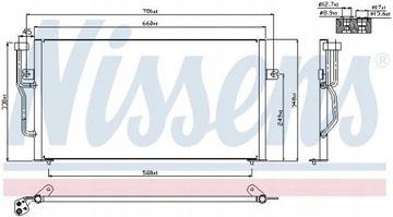 CHLADIČ KLIMATIZACE VOLVO S40 / V40 (95-) 1.6 I 16V NISSENS
