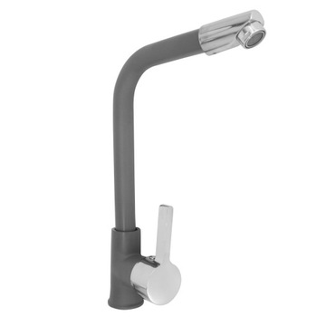 Bateria umywalkowa nablatowa szara chrom