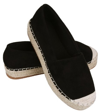 Czarne damskie espadryle na platformie VICES 37 EU