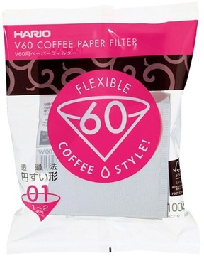 Hario Filtry papierowe do dripa V60-01 100 szt
