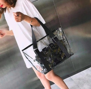 БОЛЬШАЯ ПРОЗРАЧНАЯ СУМКА-ШОППЕР