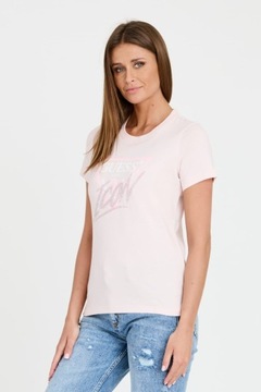 GUESS Różowy T-shirt Icon Tee L