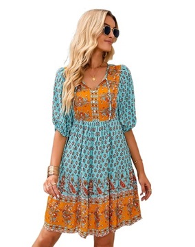 Wonderful feminine DRESS with beautiful patterns