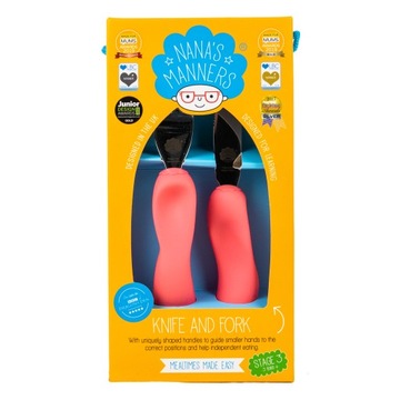СТОЛОВЫЕ ПРИБОРЫ для ДЕТЕЙ 3 этап: нож и вилка (коралл) Манеры Наны
