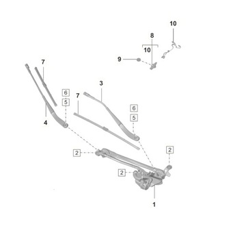 DRŽÁK MECHANIZMUS STĚRAČE Z MOTOREM PORSCHE TAYCAN 9J1955023E