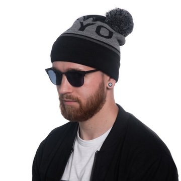 CZAPKA MĘSKA ZIMOWA HEYO WYWIJANA Z POMPONEM