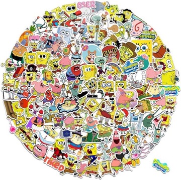 Naklejki Spongebob wodoodporne 100szt