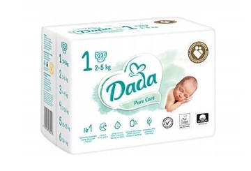 Pieluszki Dada Pure Care rozmiar 1 2-5 kg 23 szt.