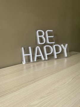 Неоновая подвесная светодиодная лампа BE HAPPY РОЗОВАЯ ДЕКОРАТИВНАЯ ЛАМПА USB