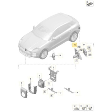 DRŽÁK SYSTÉM PÁSY POHYBU LEVÝ ZADNÍ PORSCHE MACAN