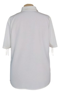 ATELIER GI kremowa bluzka koszulowa z krótkimi, sznurowanymi rękawami 46/48