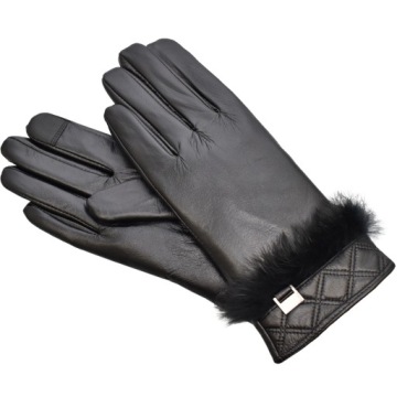 ПЕРЧАТКИ КОЖАНЫЕ ЖЕНСКИЕ, АНТИБАКТЕРИАЛЬНЫЕ. ЧЕРНЫЙ - Л
