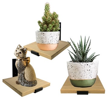 СОВРЕМЕННАЯ НАСТЕННАЯ ПОДСТАВКА ДЛЯ ЦВЕТОВ LOFT НАСТЕННАЯ ПОЛКА ДЕРЕВЯННАЯ ДУБОВАЯ ОСНОВА 20x20