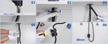 Смеситель для кухонной мойки с выдвижным изливом 70СМ, со съемным аэратором