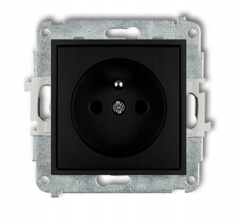 KARLIK MINI Gniazdo pojedyn. z/u czarny 12MGP-1ZP