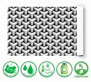 Коврик защитный 120х60 на письменный стол Abstract White