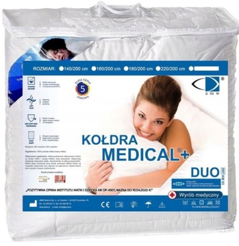 Kołdra 140x200 Duo MEDICAL AMW Zimowa ANTYALERGICZNA ciepła